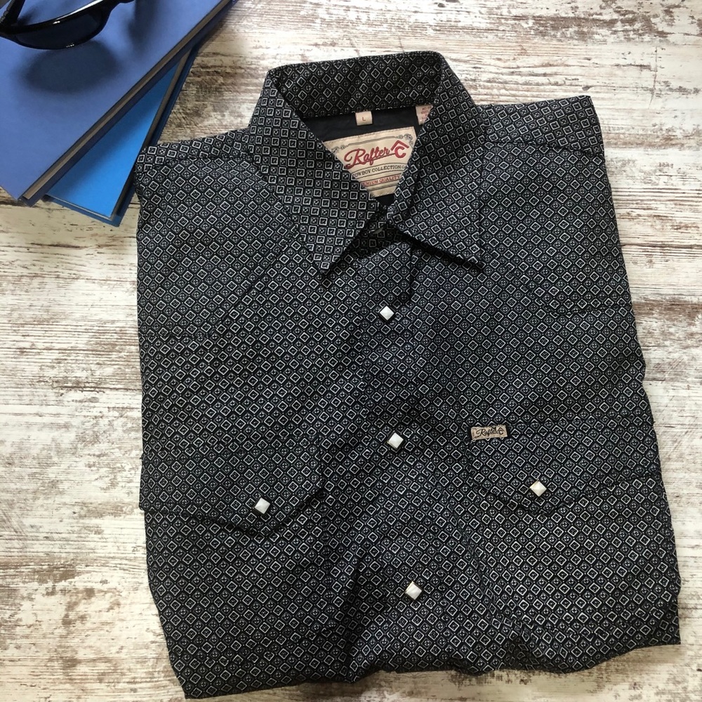 Rafter cowboy collection pearl snap shirt large